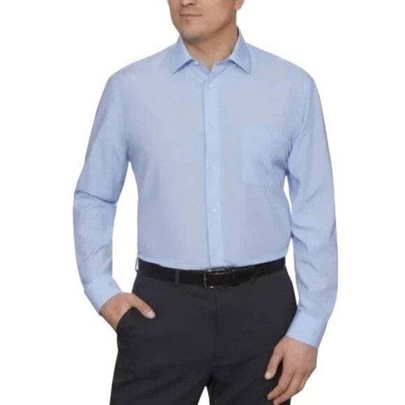 NEW Calvin Klein Men's M Active Performance Stretch Blue Dress Shirt - Picture 1 of 7